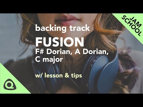 Fusion Backing Track modulating F# Dorian / A Dorian / C Major