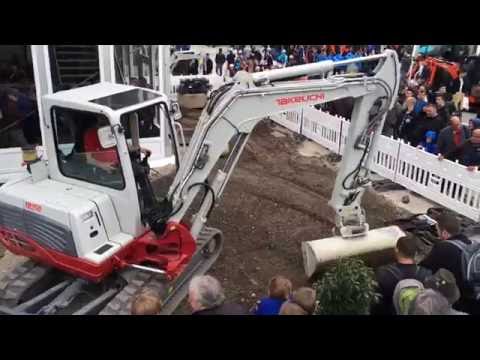 Takeuchi TB250 Excavator With Attachments Show At Bauma Expo 2016