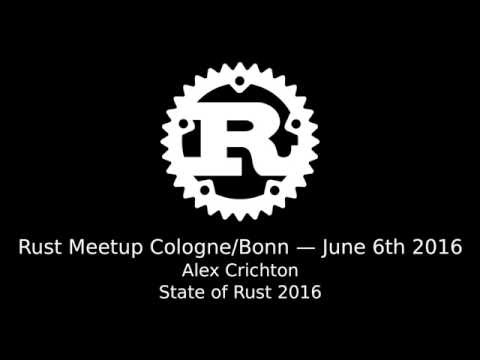 Rust Meetup Cologne (2016-06-06): Alex Crichton - State of Rust 2016