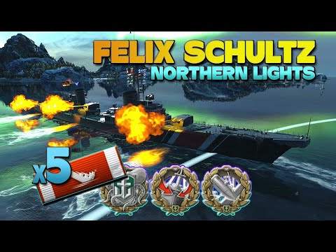 Destroyer Felix Schultz on map Northern Lights, 1k hp decider - World of Warships