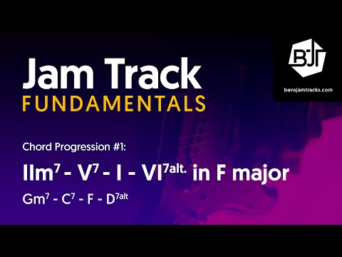 IIm7 - V7 - I - VI7alt. Jam Track in F major - BJTF #1-6
