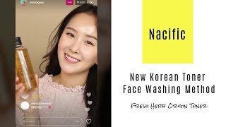 New Korean Toner Face Washing Method | Nacific Fresh Herb Origin Toner
