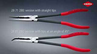Kliešte KNIPEX montážne dlhé 280mm 45° zahnuté 2881280