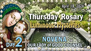 🌹Thursday Rosary🌹DAY 2, NOVENA to OUR LADY of GOOD COUNSEL, Luminous Mysteries, Scenic, Scriptural