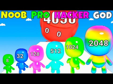 NOOB PRO HACKER GOD - Man Runner 2048
