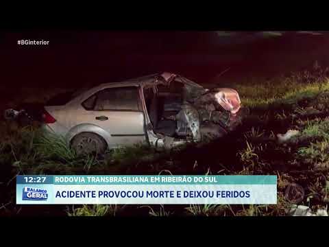 Rodovia Transbrasiliana em Ribeirão do Sul: acidente provocou morte e deixou feridos