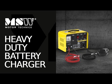 MSW Heavy Duty Car Battery Charger S-Charger-20A Cooling system, 12/24 V Charging voltage, 8/12 A Charging current, 12-200 Ah batteries, 500 W, adapted charging power MIN/MAX, compact