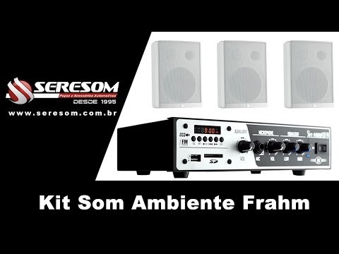 Kit Som Ambiente Frahm Receiver Amplificador Slim 1000 com Caixa PS 200