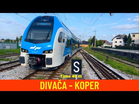 Cab ride from Divača to Koper -  train drivers view on Slovenia's rail in 4K