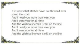 Urge Overkill - Wichita Lineman Lyrics
