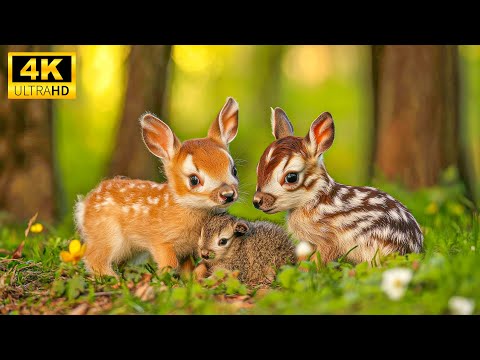 Baby Animals 4K 60FPS - A Fun And Magical Adventure of Young Animals with Relaxing Music