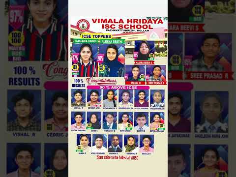 Vimala Hridaya ISC ICSE 2022 Toppers congratulations dear vimalites