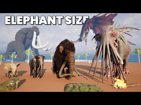 Monsters Elephant Size Comparison 3D | ZUNESHA VS BEHEMOTH