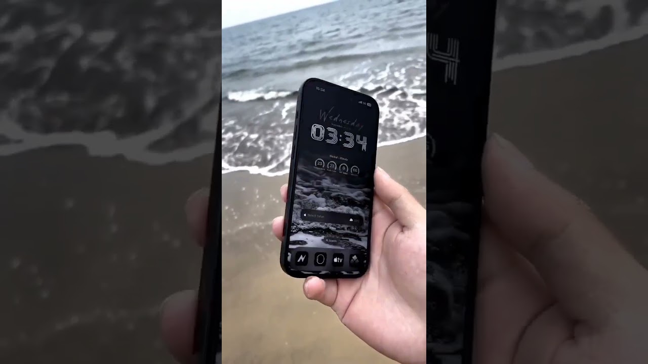 iPhone 15 dark ocean 🌊 waves wallpaper #shorts