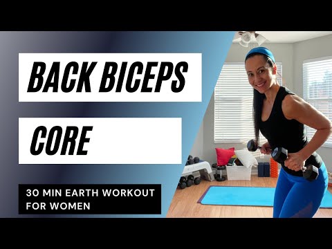 Back, Biceps and Core at Home Workout for Women