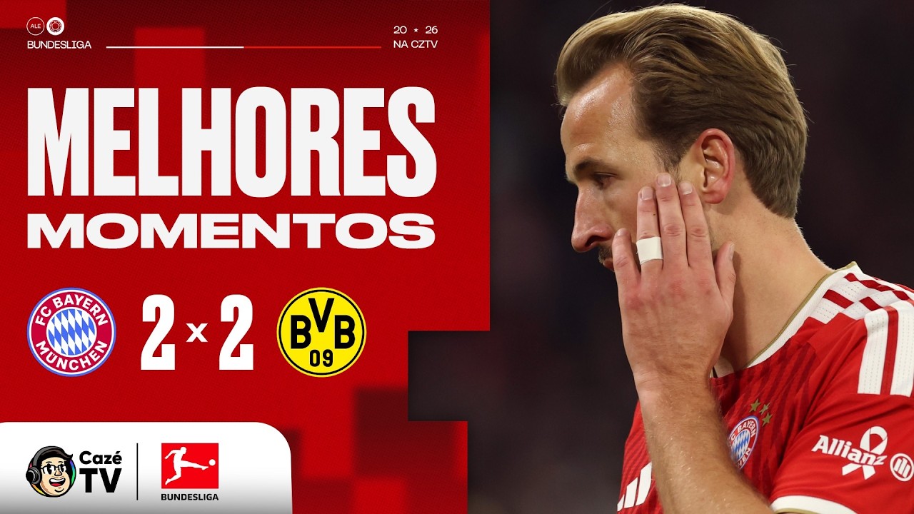 MELHORES MOMENTOS: BAYERN DE MUNIQUE 2 X 2 BORUSSIA DORTMUND | BUNDESLIGA 26/27 | 8ª RODADA
