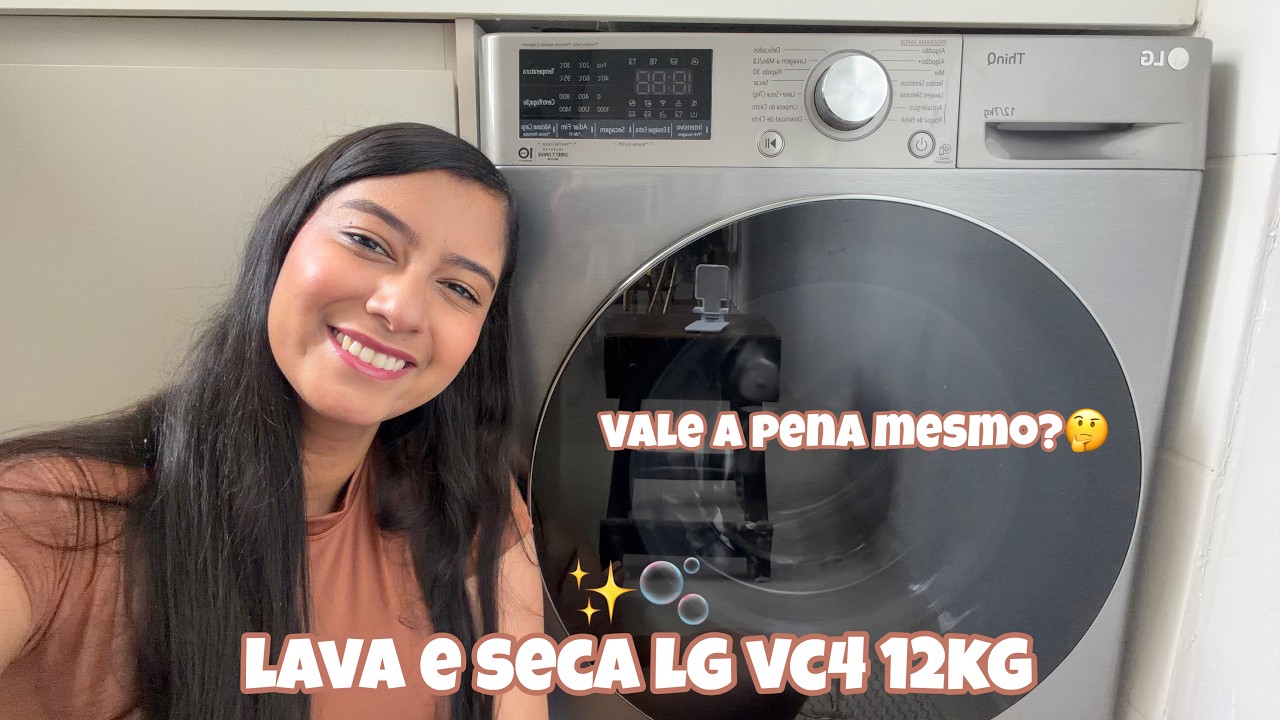 Miniatura da avaliação em vídeo de Lava e Seca LG VC4 12kg CV5012PC4 Platinum