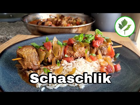 Braised shashlik skewers in spicy paprika sauce