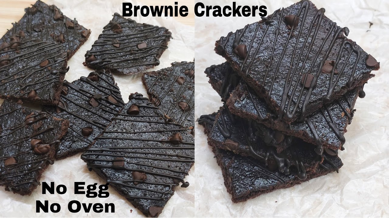 Brownie Crackers Without Egg, Oven, Cooker Brownie Cookie Cake