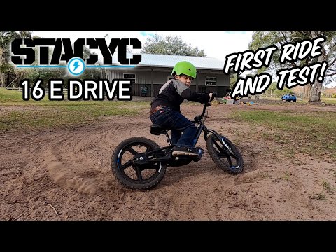 STACYC 16eDRIVE BRUSHLESS | FIRST RIDE AND THRASH TEST | 6-years old