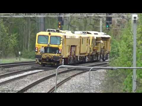 (HD) Plasser + Theurer and Network Rail DR77907 + DR73117 work Willesden to Crewe PAD