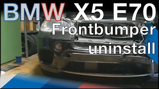 Tutorial 19: BMW X5 E70 LCI Facelift uninstall / take off the front bumper exchange Tutorial DIY