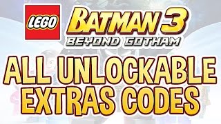 LEGO Batman 3 - All Unlockable Extras Codes
