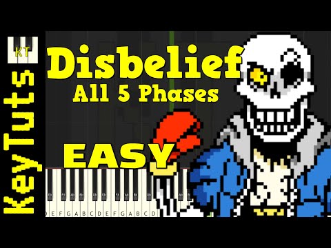 Disbelief FULL OST [All 5 Phases] - Easy Mode [Piano Tutorial] (Synthesia)