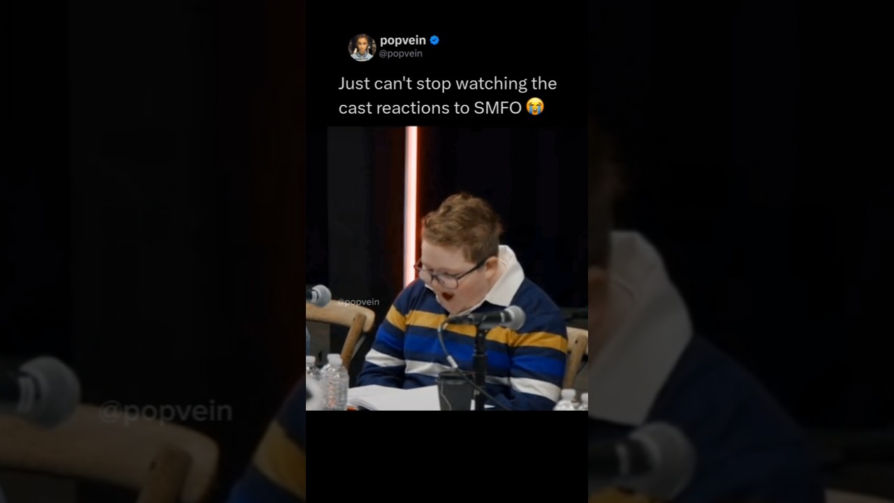 The cast reacts to SMFO line by Derek from stranger things season 5 😭