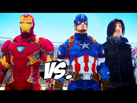 Iron Man vs Captain America & Winter Soldier - Epic Superheroes Battle