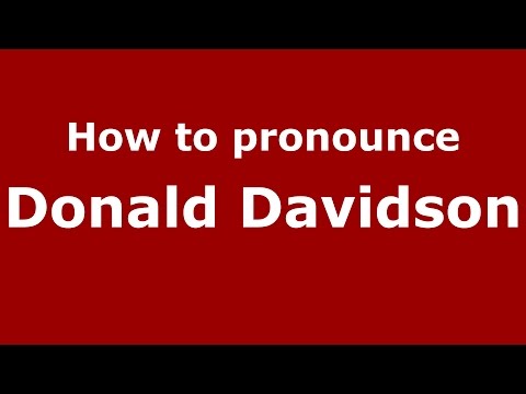 How to pronounce Donald Davidson (American English/US)  - PronounceNames.com