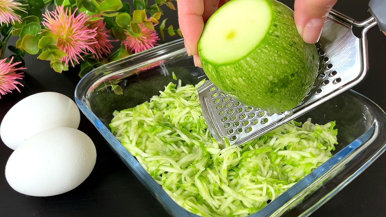 Just grate the zucchini and add eggs! It's so delicious that I cook it every day