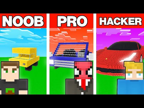 NOOB VS PRO VS HACKER DEVASA ARABA YAPI KAPIŞMASI - Minecraft