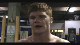 Jordan Leen of Cornell interview after his second session victory at the NCAA Championships