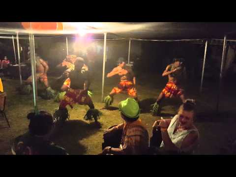 The men do the Meke on the night of the Orange