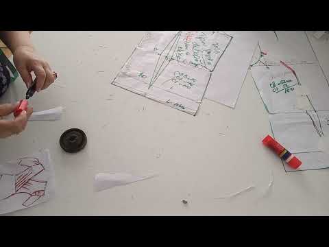 Executarea tiparului de rochie cu cute (pliuri)la partea de sus  ,căptusirea produsului lectia 350.