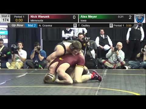 174lbs: Alex Meyer (Iowa) tech fall Nick Wanzek (Minnesota)