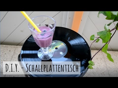 Retrotisch aus Schallplatte - Nicht zum Drehen aber zum Abstellen gedacht