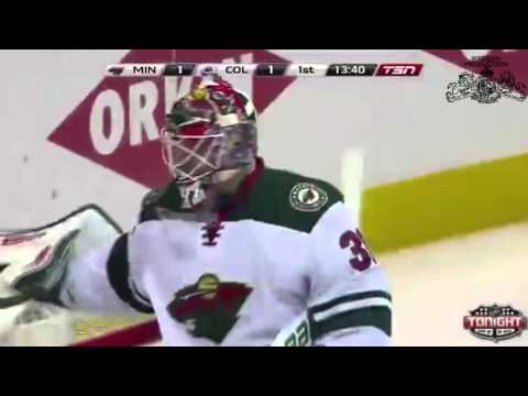 Nathan MacKinnon scores first NHL Playoffs Goal Minnesota Wild @ Colorado Avalanche