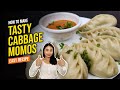 STREET STYLE CABBAGE MOMOS RECIPE | TASTY VEG MOMOS RECIPE WITHOUT CHEESE | 3 INGREDIENTS RECIPE