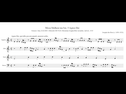 Josquin: Missa Malheur me bat, 5 Agnus Dei