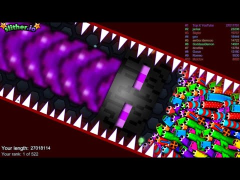 Top X - Slither.io A.I. EnderMan Vs Giant Monster Snake - Minecraft Skin Slitherio Vip Best Gameplay