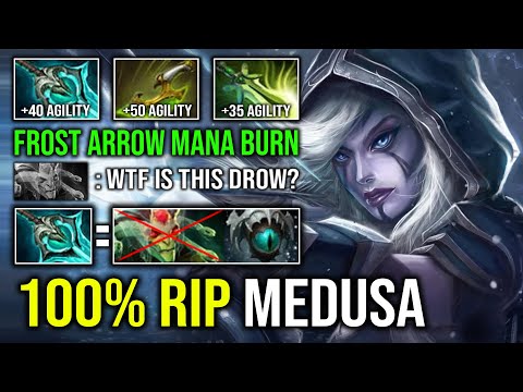 WTF Mana Burn Frost Arrow 100% Counter Medusa with Intense Max Agility Speed Drow Ranger Dota 2