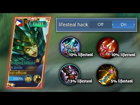 KARRIE LIFESTEAL HACK😱🔥 KARRIE 4 LIFESTEAL ITEM BUILD!! | MLBB