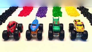 MONSTER JAM | BLAZE | EL TORO | GRAVE DIGGER | LEARN COLORS | TRUCK VIDEOS FOR KIDS  괴물 잼 블레이즈 배우 색상