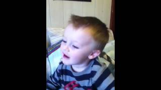 Zachary singing Happy Birthday to Bentley