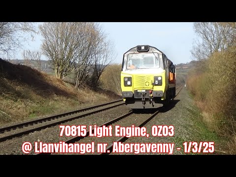 70815 Light Engine, 0Z03 @ Llanvihangel nr. Abergavenny - 1/3/25