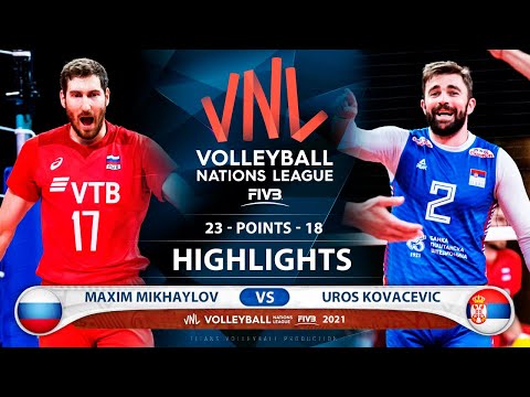 Russia vs Serbia | VNL 2021 | Highlights | Maxim Mikhaylov vs Uros Kovacevic
