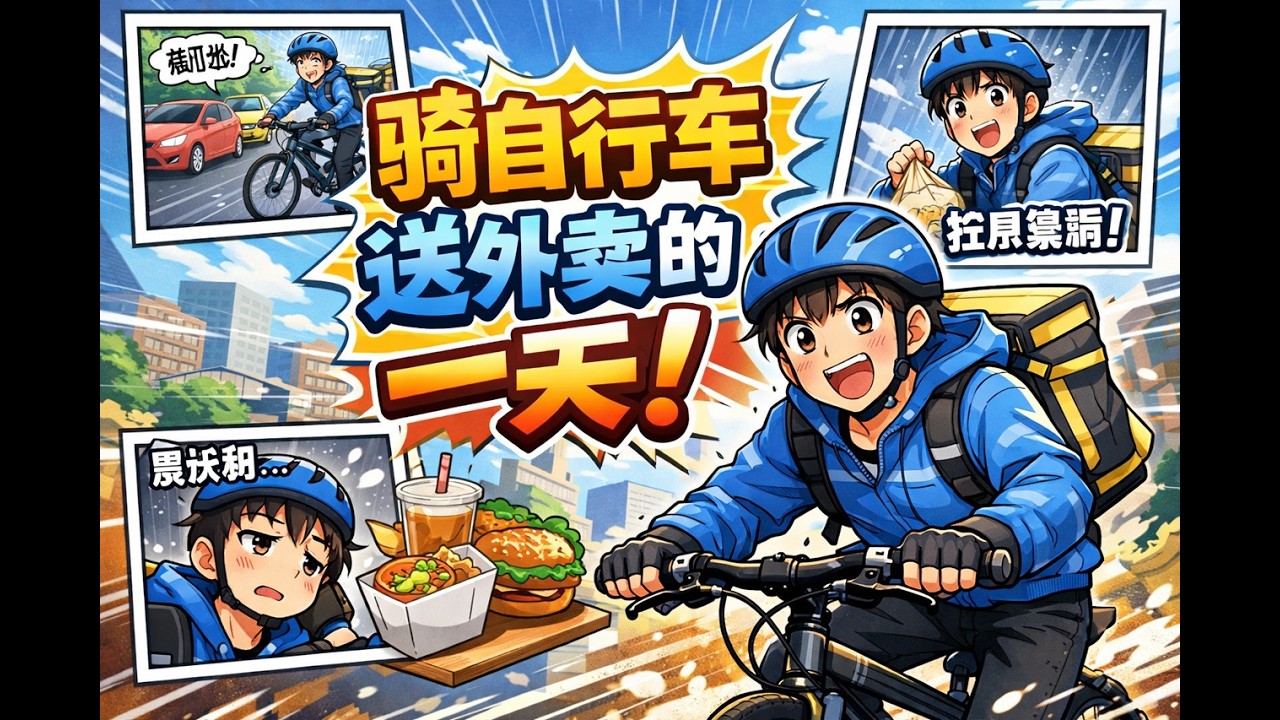 在中国北方小县城体验骑自行车送外卖的一天