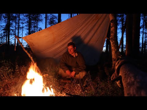 SURVIVE 3 days in Finnish wilderness! Catch and cook, no sleepingbag, vintage gear